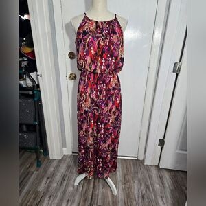 Tacera pink midi dress sz small detachable necklace Sz Small